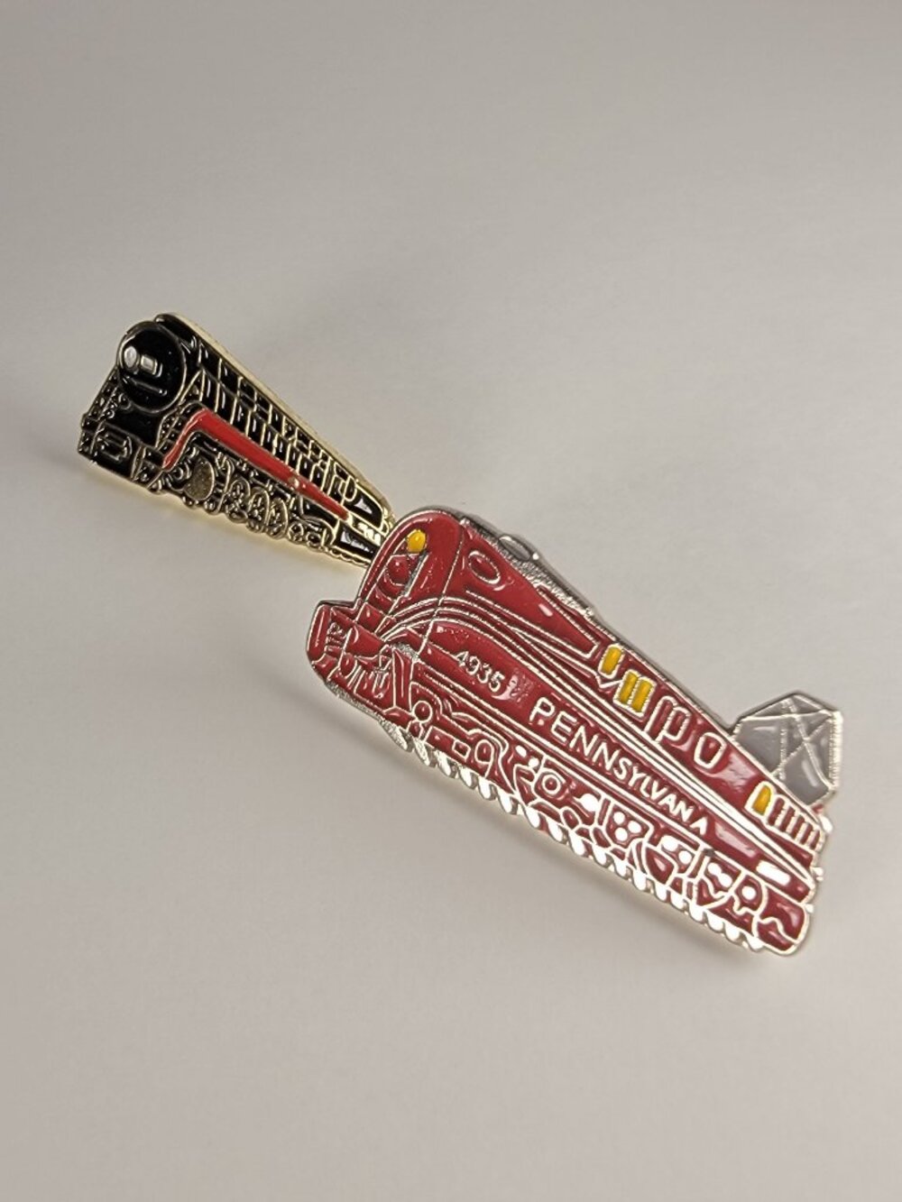 Pennsylvania Railroad Vintage Train Engine & Steam Locomotive Enamel Pin Set